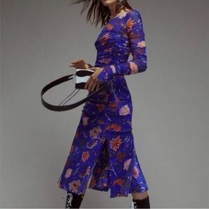 Diane Von Furstenberg Vibrant Blue Floral Dress